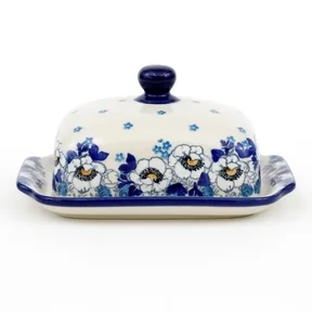 Maselnica ceramiczna 295 17/12,5 cm <br>2222X Biało-niebieskie anemony